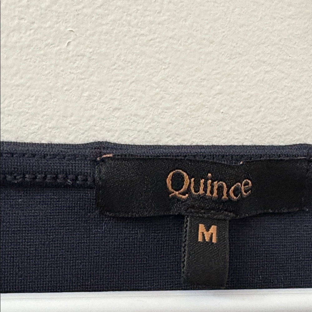 Quince navy Blue structured Dress - cap sleeve - medium - pockets - professional - Picture 2 of 6